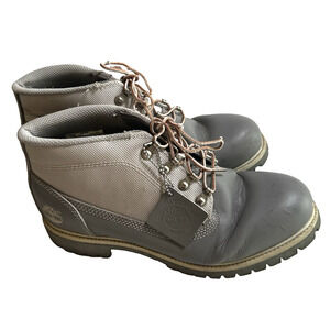 Timberland Converge Waterproof Gray Leather/Canvas Field Boots sz 9M